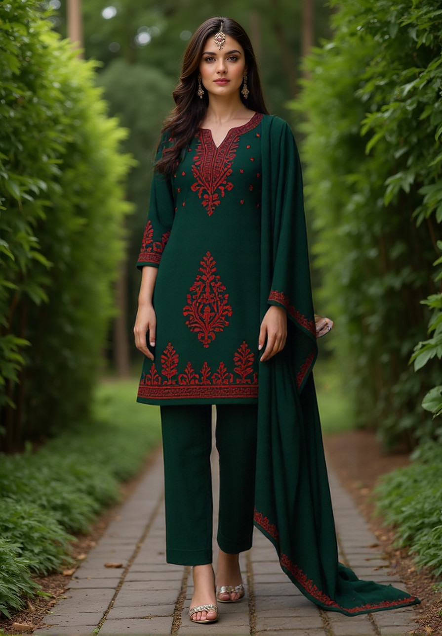 Meh-e-Bagh Branded Lawn Suit with Botanical Embroidery